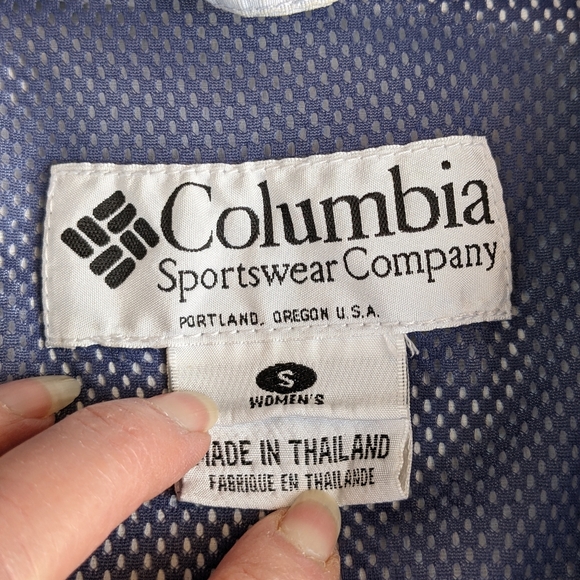 ✓Columbia packable hooded windbreaker S blue - Picture 4 of 16
